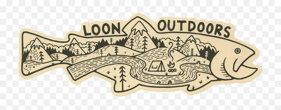 Loon X David Rollyn Landscape Trout Sticker - David Rollyn Png,Loon Icon