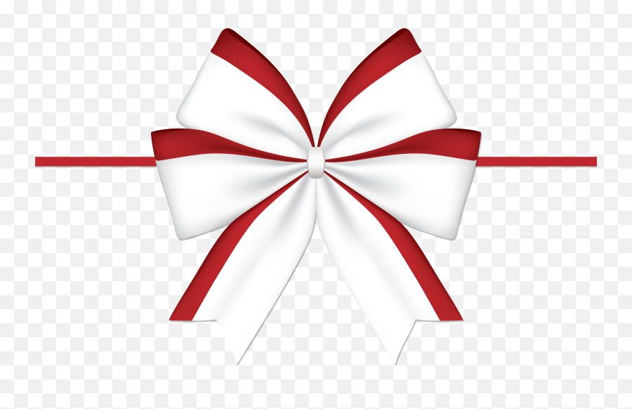 Picture - Red White Ribbon Bow Png,Christmas Bow Png