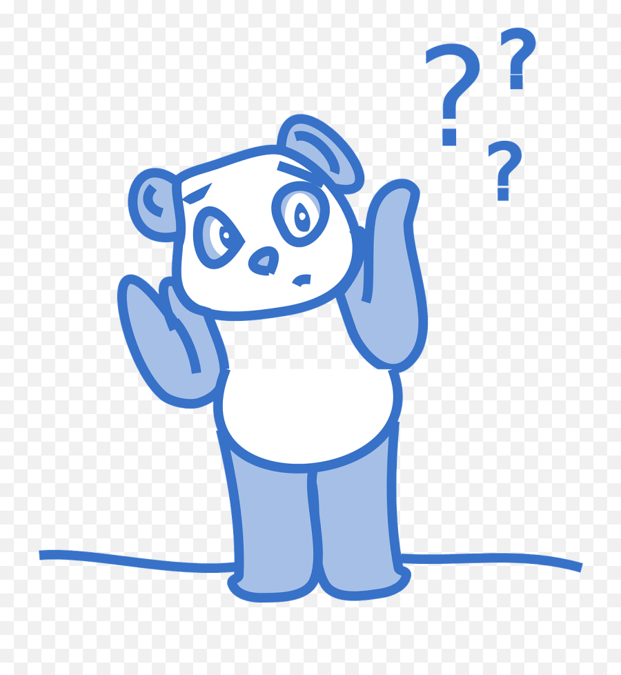 Panda Cartoon Character In Pastel Blue Vector Clip Art - Confused Clip Art Png,Panda Cartoon Png