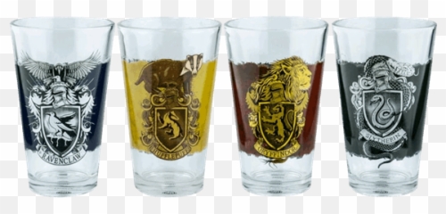Harry Potter - Hogwarts Houses 4piece Glass Tumblers Harry Potter Shot Glasses Png,Hogwarts Transparent