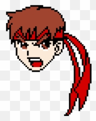 Pixel Art Street Fighter Akuma - Street Fighter Characters Pixel Grid Png,Akuma Png