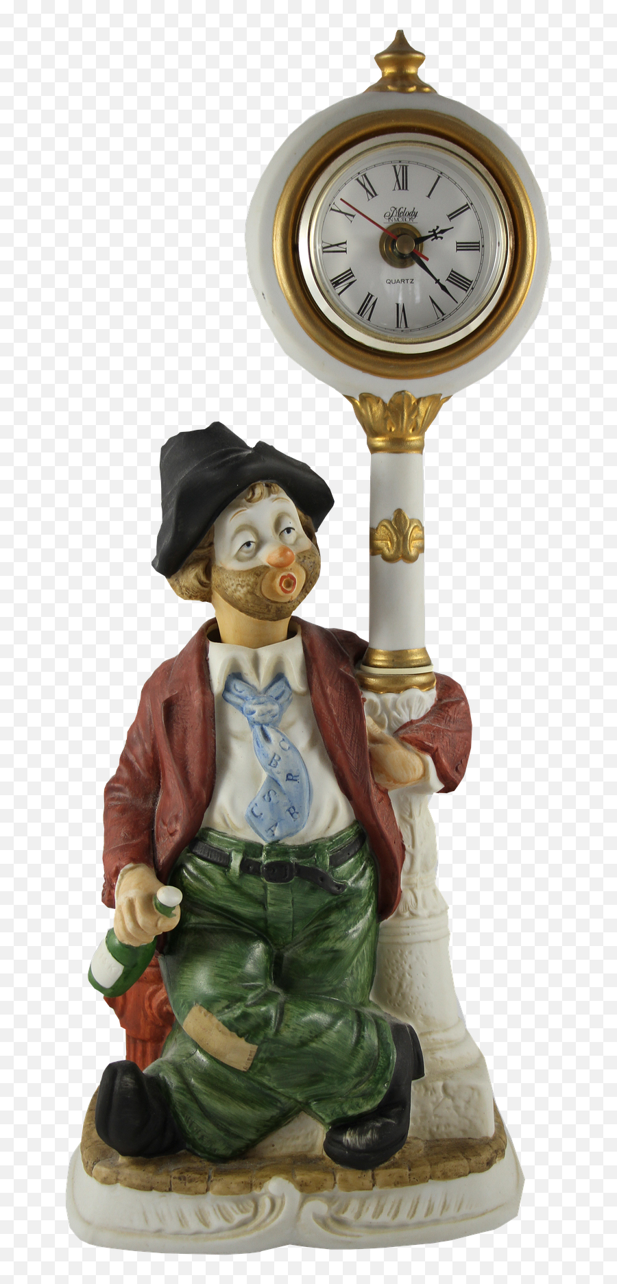 Lamp Clown Image Clock Antique - Figurine Png,Vintage Clock Png