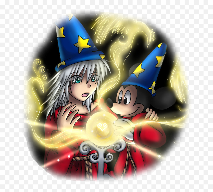 Mickey Teaching Riku Magic - Kingdom Hearts Riku And Mickey Mouse Png,Riku Png