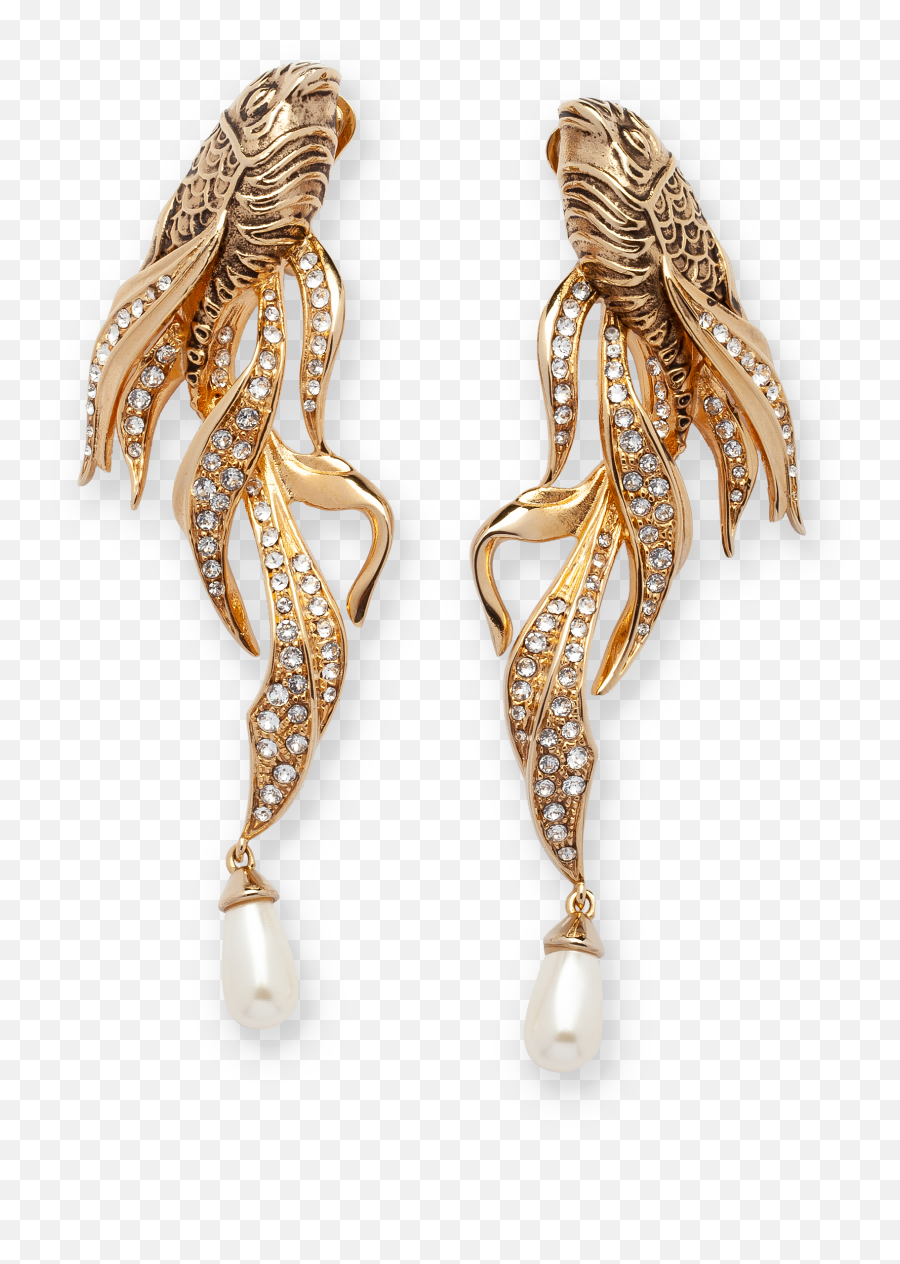 Butterfly Fish Gold Earrings - Fish Gold Earrings Png,Gold Earring Png