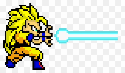 Ssj3 Goku No White Background Pixel Art Maker - png