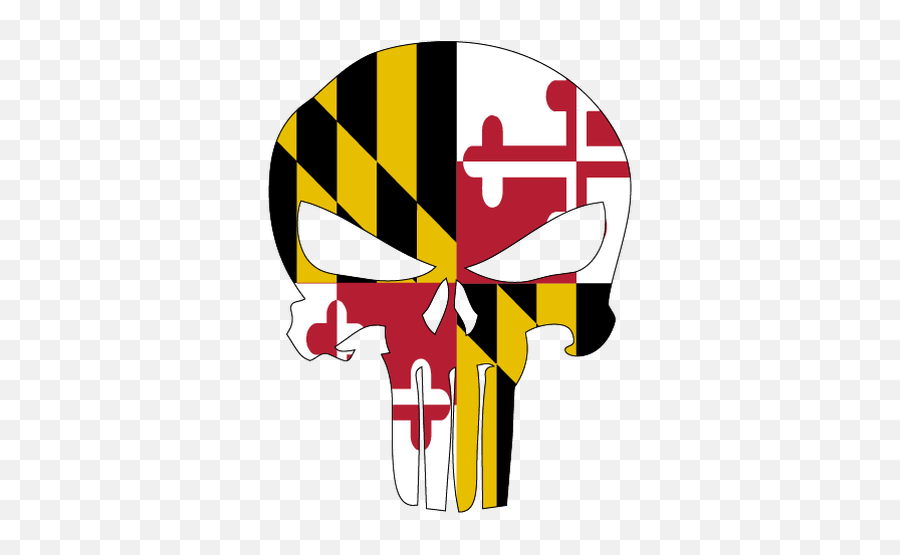Maryland Punisher - Maryland Skull State Flag Png,Punisher Png