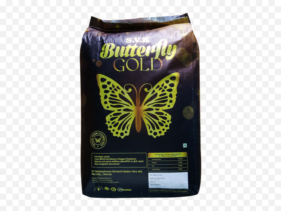 Riceso Butterfly Gold Ponni Steamed Rice - 25kgs Rice Butterfly Boil Rice 25kg Png,Gold Butterfly Png