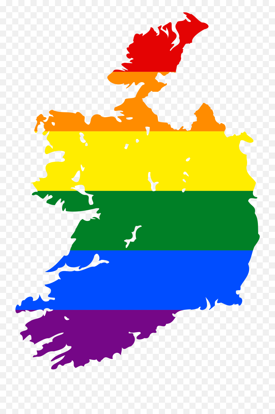 Download Lgbt Flag Map Of Ireland - Ireland Lgbt Map Full Mountain Bike Trails Ireland Png,Ireland Flag Png