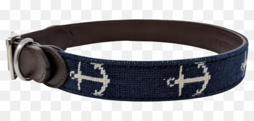 Anchor Needlepoint Leather Dog Collar - Unisex Png,Dog Collar Png
