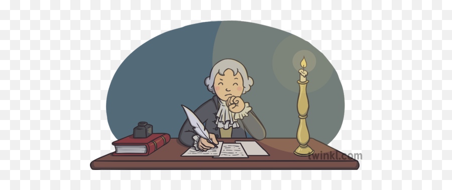 Writing The Declaration Of Independence Thomas Jefferson - Thomas Jefferson Writing The Declaration Of Independence Cartoon Png,Thomas Jefferson Png