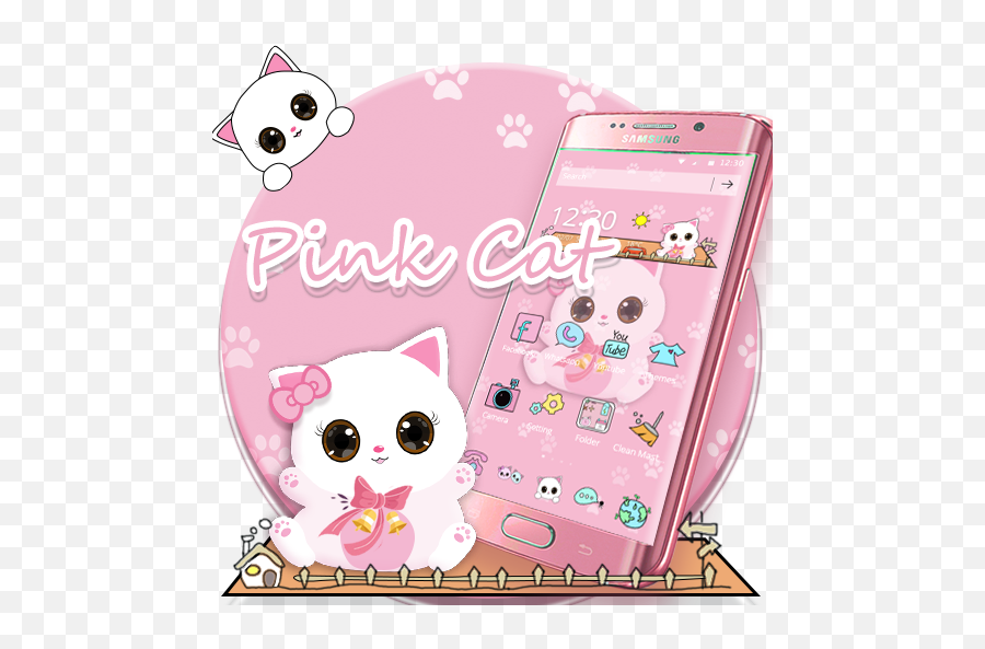 Pink Kitty Cartoon Theme U2013 Leikir Á Google Play - Smartphone Png,Google Play Logo Transparent