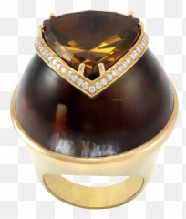 18kt Yellow Gold Ring With Uphondo Citrus And Diamonds - Brass Png,Gold Ring Png
