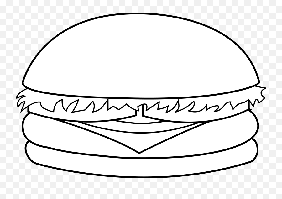 Transparent Burger Clipart Black And White - Black And White Clipart Huge Burger Png,Burger Transparent Background