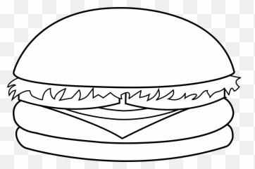 Transparent Burger Clipart Black And White - Huge png