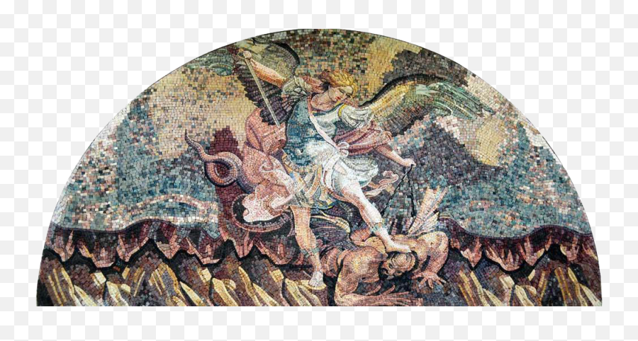 Saint Michael Icon Mosaic Marble - Mythical Creature Png,San Icon