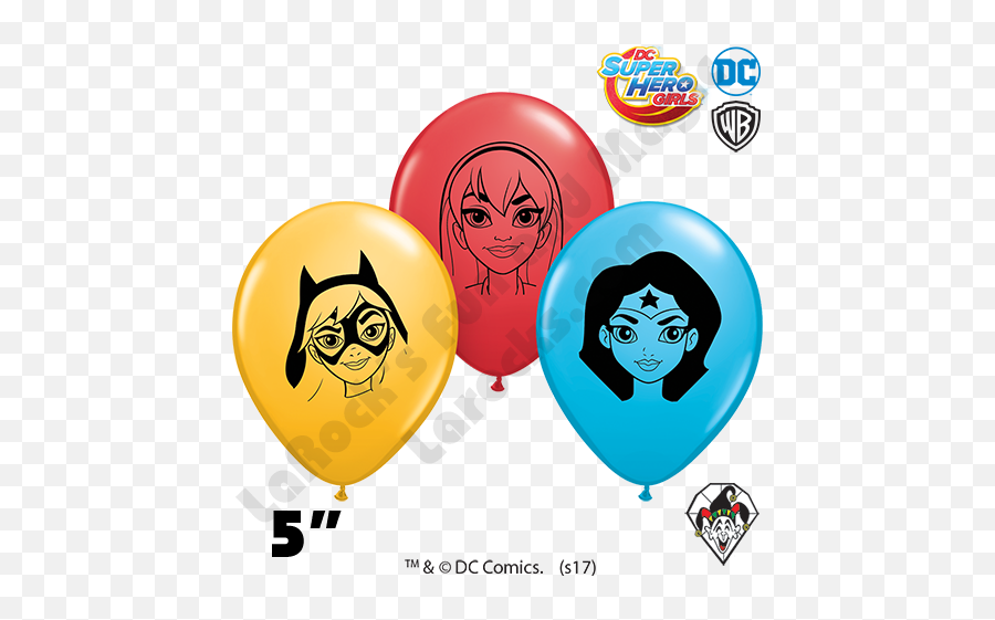 5 Inch Round Assortment Dc Super Hero Girls Balloon Qualatex 100ct - Dc Superhero Girls Png,Icon Dc Hero