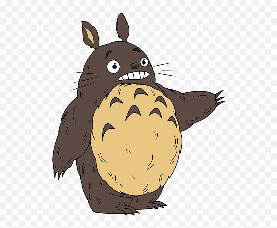How To Draw Totoro - Really Easy Drawing Tutorial Painted Animation Lane Png,My Neighbor Totoro Icon