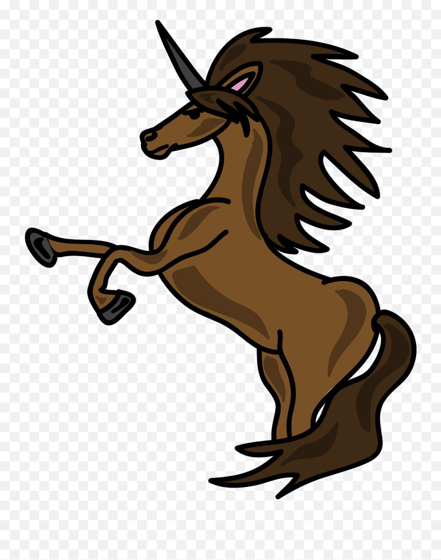 Brown Unicorn Clipart Free Download Creazilla - Wild Horse Cartoon Png,Unicorn Clipart Png