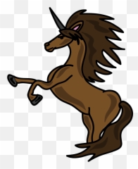 Brown Unicorn Clipart Free Download Creazilla - Wild Horse Cartoon Png,Unicorn Clipart Png