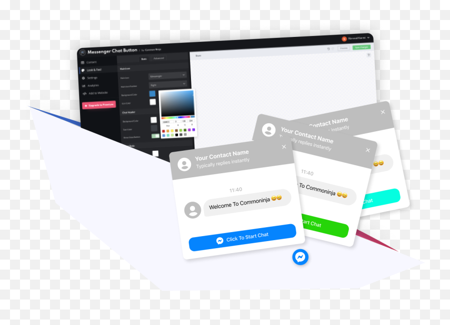 A Free Fully Customizable U0026 Responsive Messenger Chat - Horizontal Png,How Do I Change My Start Button Icon