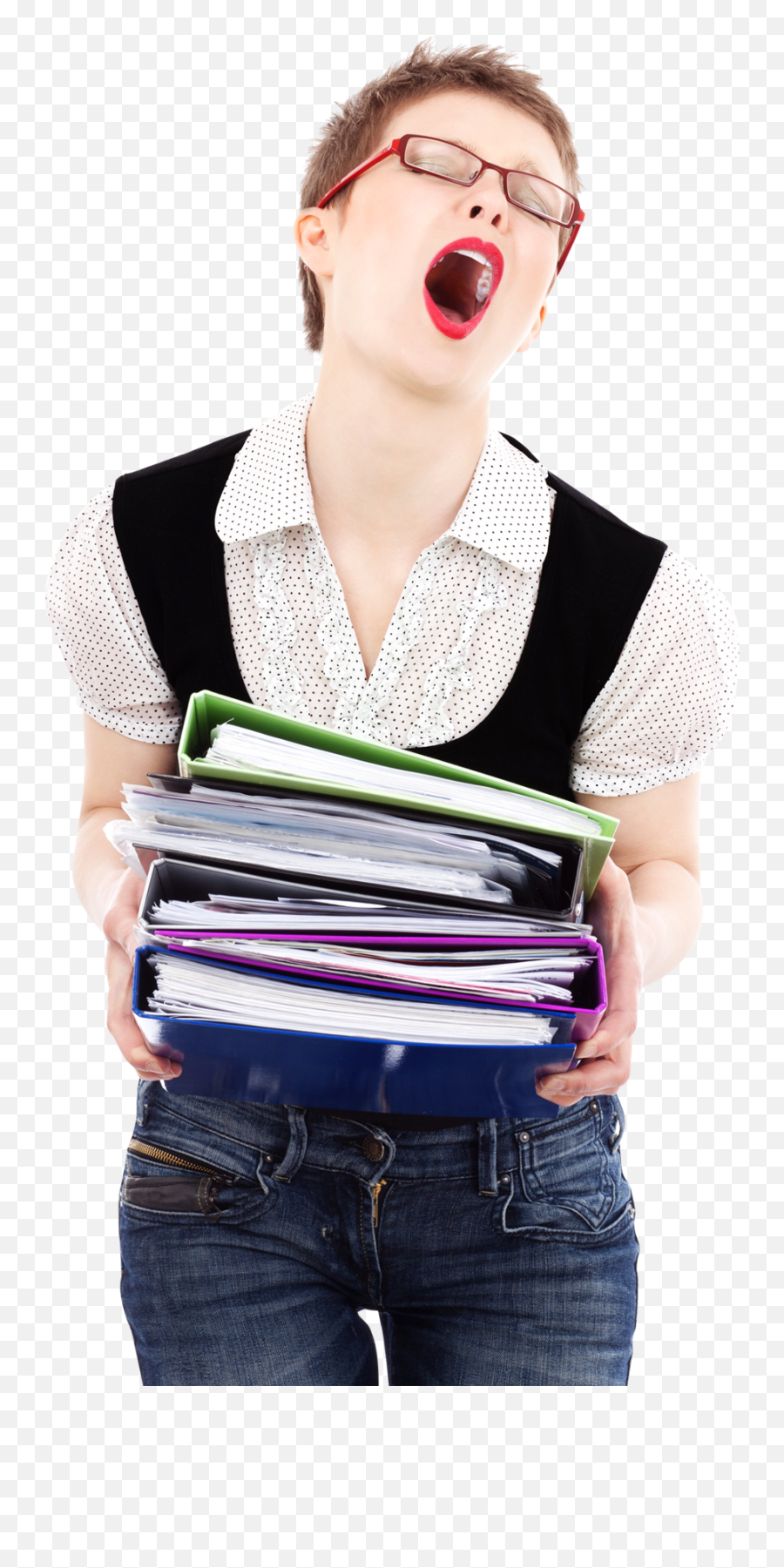 Business Woman Carrying Stack Of Files - Portable Network Graphics Png,Business Woman Png