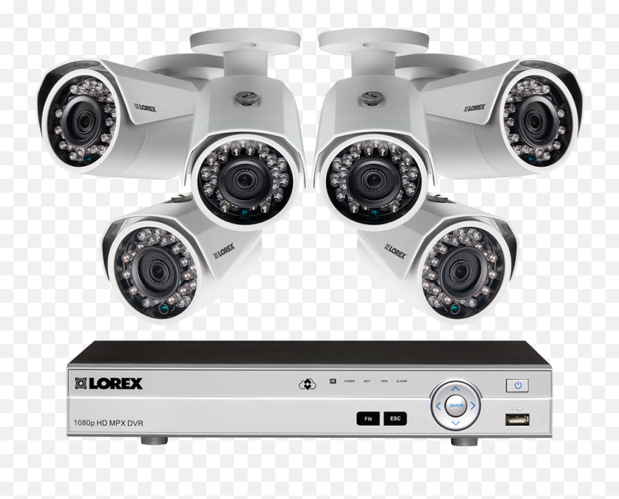 Hd 1080p Surveillance System With 6 - Camera Home Security System Png,Security Camera Png