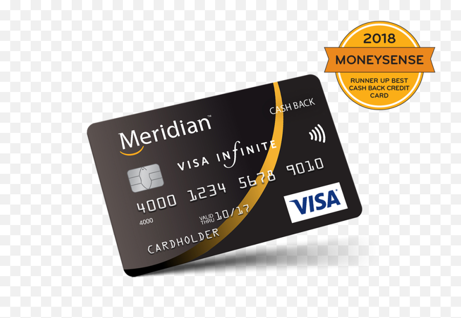 Meridian Visa Cash Back Card - Transparent Png Credit Card Png,Visa Card Logo