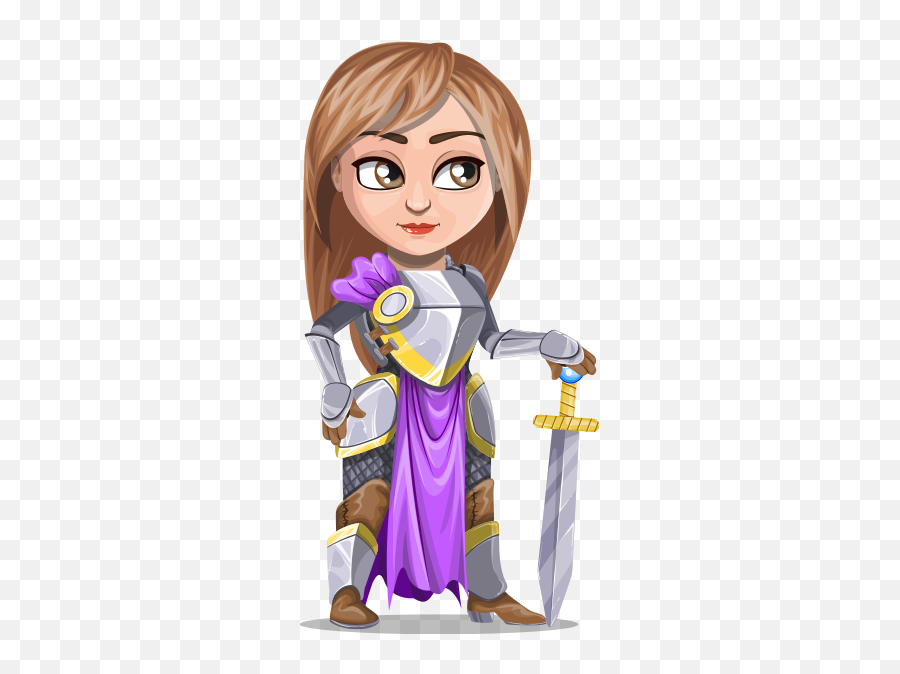 Woman Knight Warrior In Armor Holding - Knight Woman Cartoon Png,Knight Sword Png