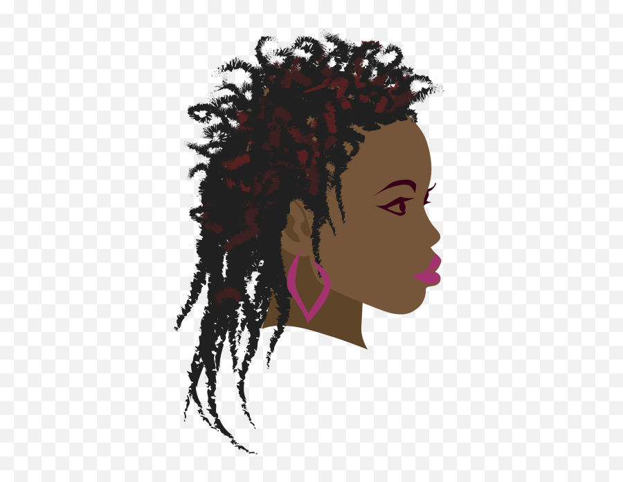 Africa Braid Woman Black Clip Art - Black Girl Side Profile Drawing Png,Braids Png