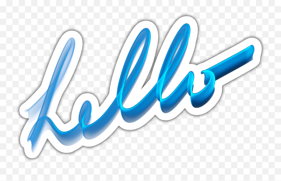 Hello Blue Text Sticker Transparent Png - Calligraphy,Sticker Png