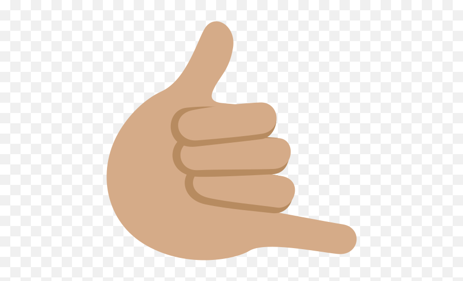 Call Me Hand Emoji With Medium Skin - Whatsapp Hand Symbol Png,Ok Hand Emoji Png