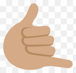 Call Me Hand Emoji With Medium Skin - Whatsapp Symbol png