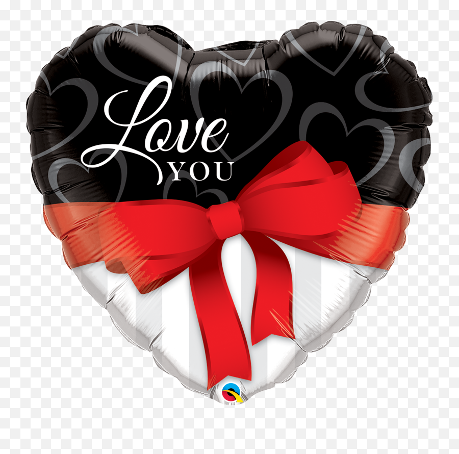 18u2033 Heart Love You Red Ribbon 21647 U2013 Each Pkgd - Love You Heart Balloon Png,Red Ribbon Png