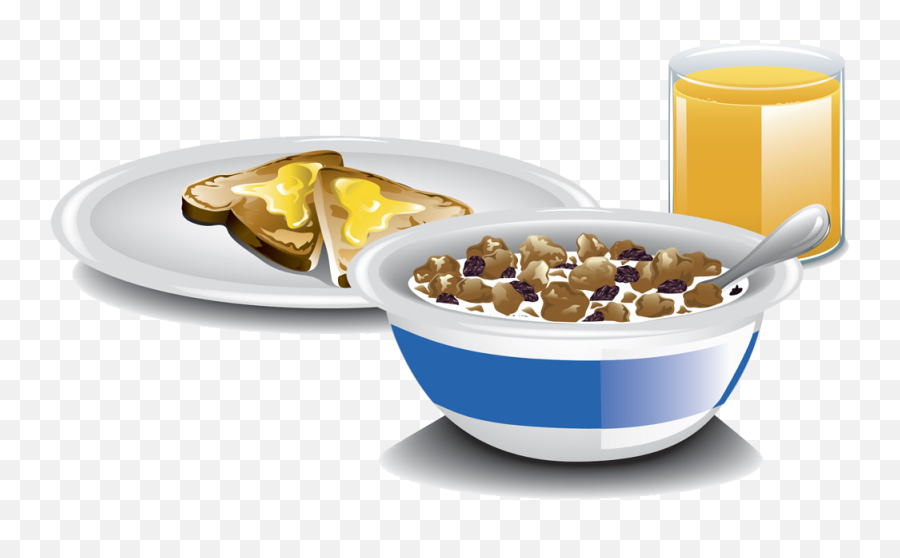 Breakfast Cereal Milk Toast Raisin - Toast And Cereal For Breakfast Png,Bowl Of Cereal Png