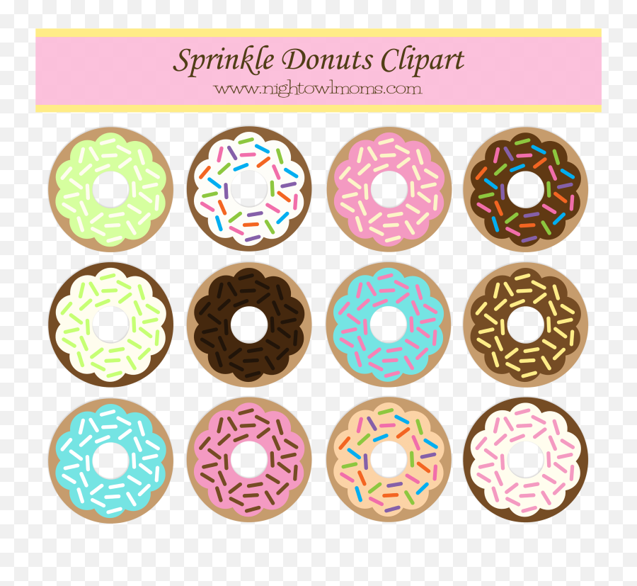 Purple Sprinkled Donut Clipart - Alpha Kappa Alpha Sorority Png,Donut Clipart Png