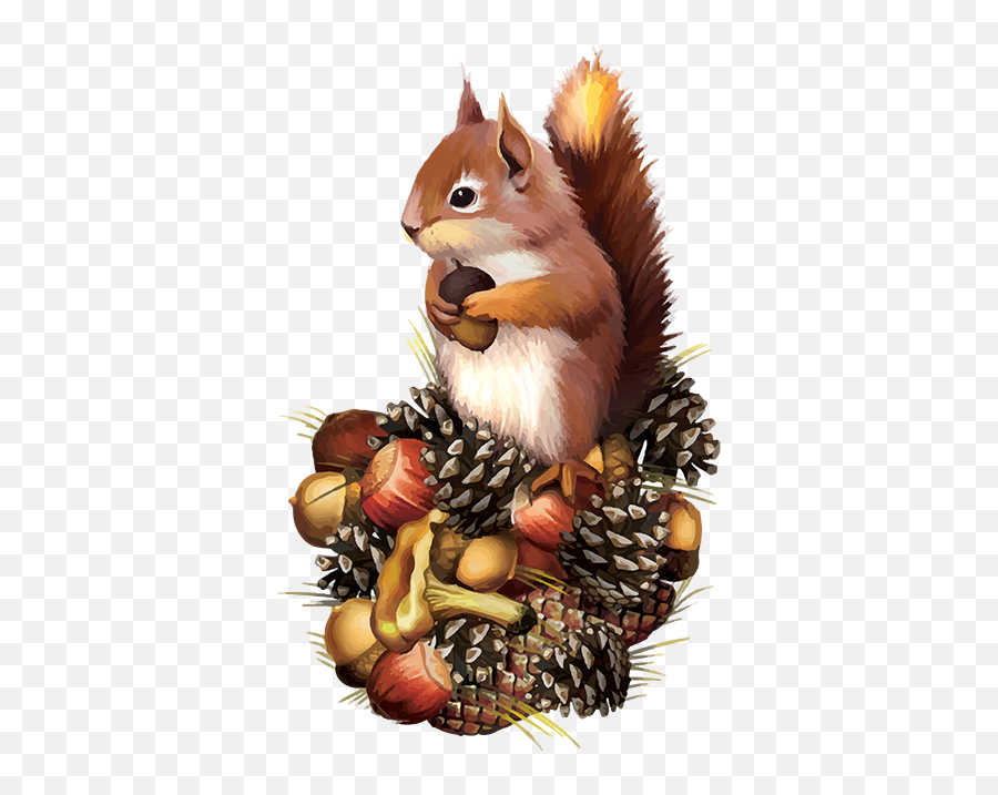 Squirrel Fall Clip Art Png Image - Vintage Autumn Clip Art,Squirrel Clipart Png