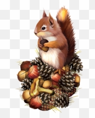 Squirrel Fall Clip Art Png Image - Vintage Autumn Clip Art,Squirrel Clipart Png