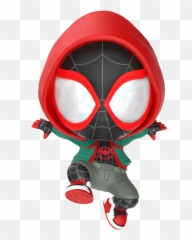 Spider - Man Into the SpiderVerse Miles Morales Hooded Cosbaby Hot Toys BobbleHead Figure Spiderman The Cute png