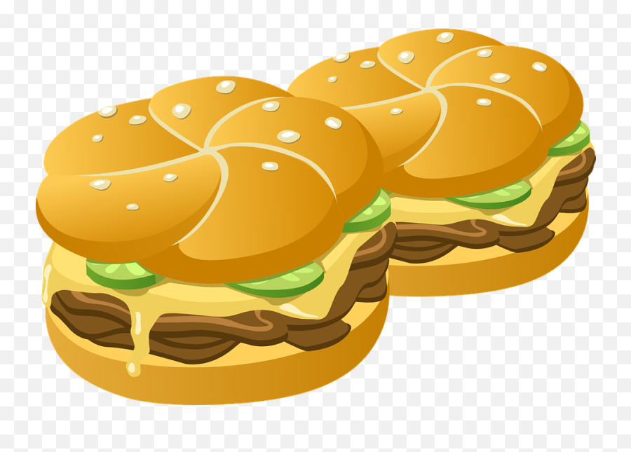 Hamburgers Burgers Buns - 2 Hamburgers Clipart Png,Hamburgers Png