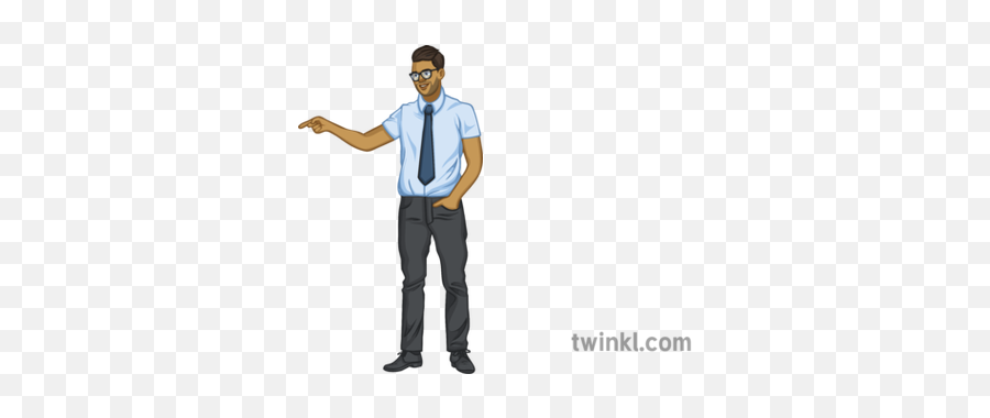 Teacher Pointing Illustration - Twinkl Standing Png,Person Pointing Png