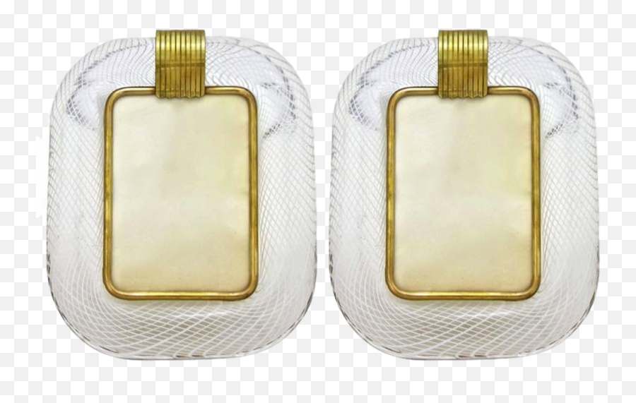 Venini 1970s Vintage Pair Of Clear Murano Glass And White - Solid Png,Transparent Frames
