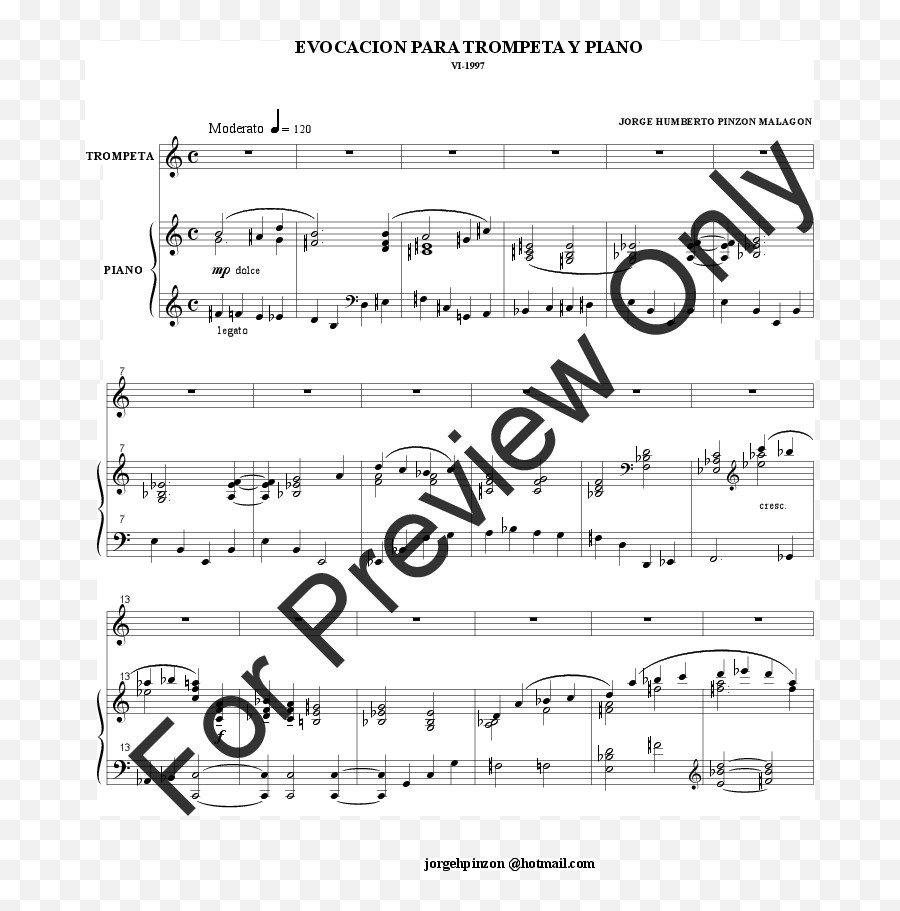 Evocacion Para Trompeta Y Piano Trumpet Sol Jw Pepper - Music Book Png,Trompeta Png