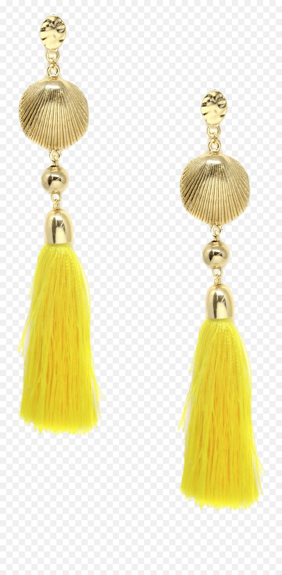 Yellow Tassel Earrings Transparent Png - Stickpng Tassel Earrings Png,Diamond Earring Png