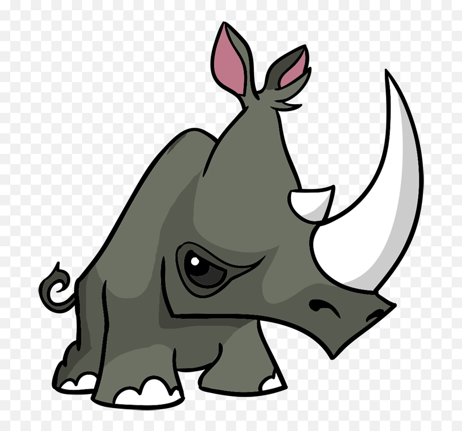Learn How To Draw Rhino - Easy To Draw Everything Easy Cute Rhinos Drawings Png,Rhino Icon