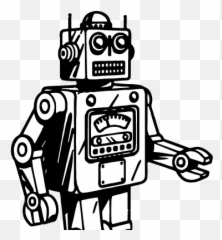 Retro Robot Drawing Free Download - Retro Robot Clipart Png,Robot Transparent