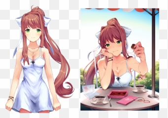 Summer Dress Monika Sprite - Doki Literature Club png