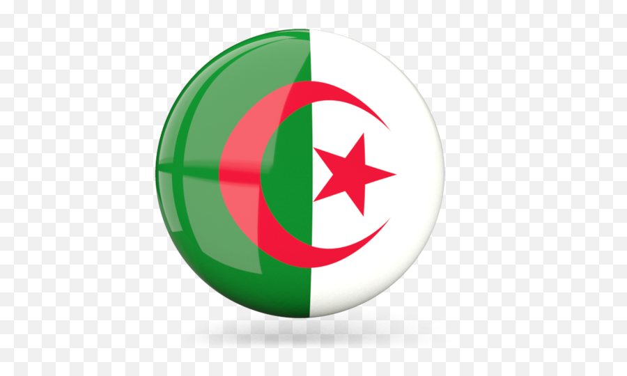 Glossy Round Icon Illustration Of Flag Algeria - Algeria Flag Icon Png,Download Icon Image