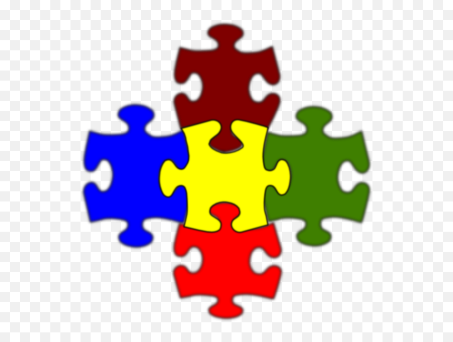 Jigsaw White Puzzle Piece Large Clip Art - 5 Puzzle Pieces Clipart Png,Puzzle Piece Icon Png