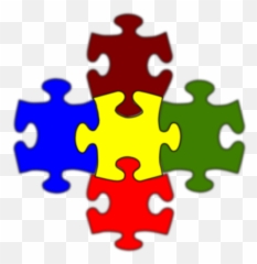 Jigsaw White Puzzle Piece Large Clip Art - 5 Pieces Clipart png