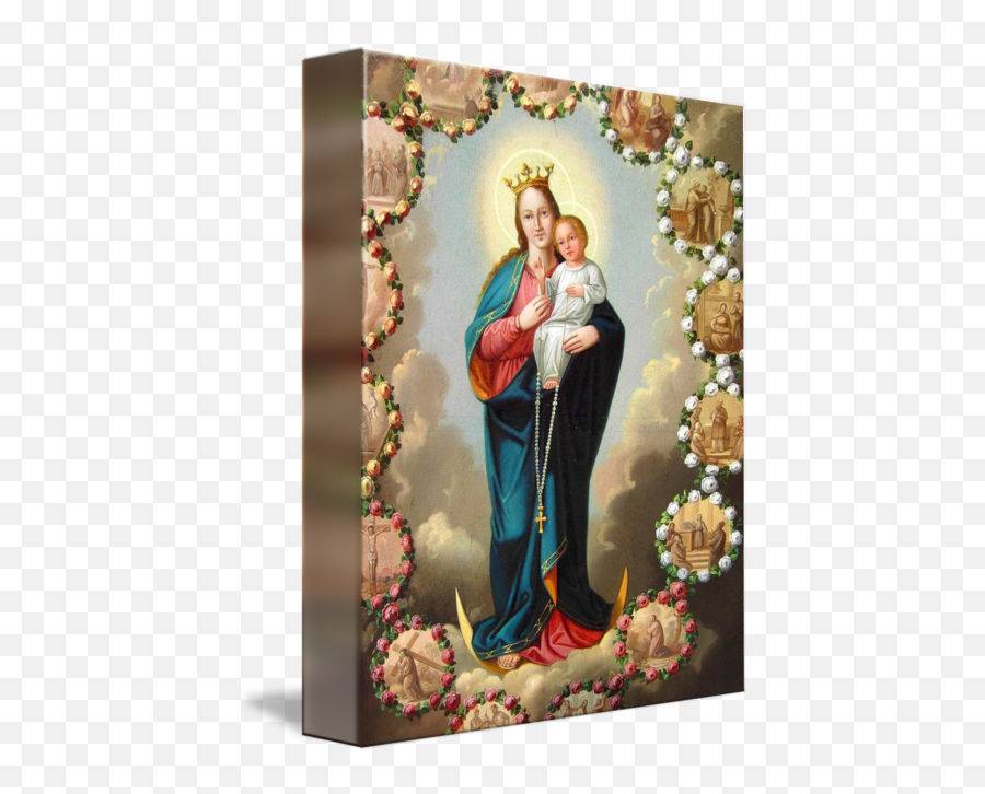 Our Lady Of Rosary Virgin Mary Madonna And Child By - Mary Png,Mary And Child Icon